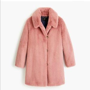 JCrew Pink Fur coat size M